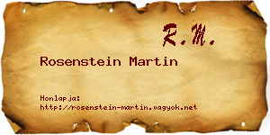 Rosenstein Martin névjegykártya