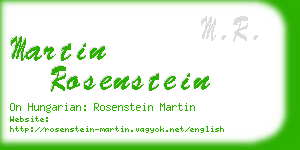 martin rosenstein business card